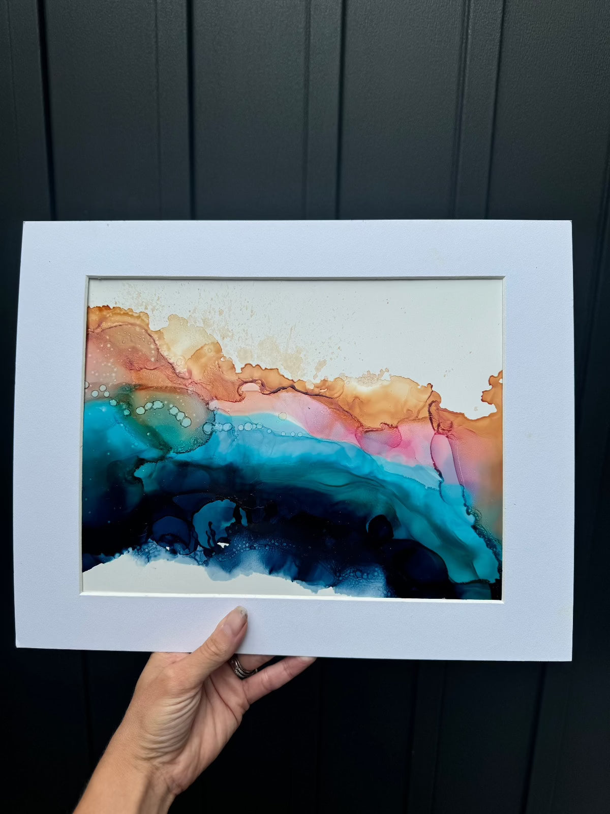 Solar flare - alcohol ink art
