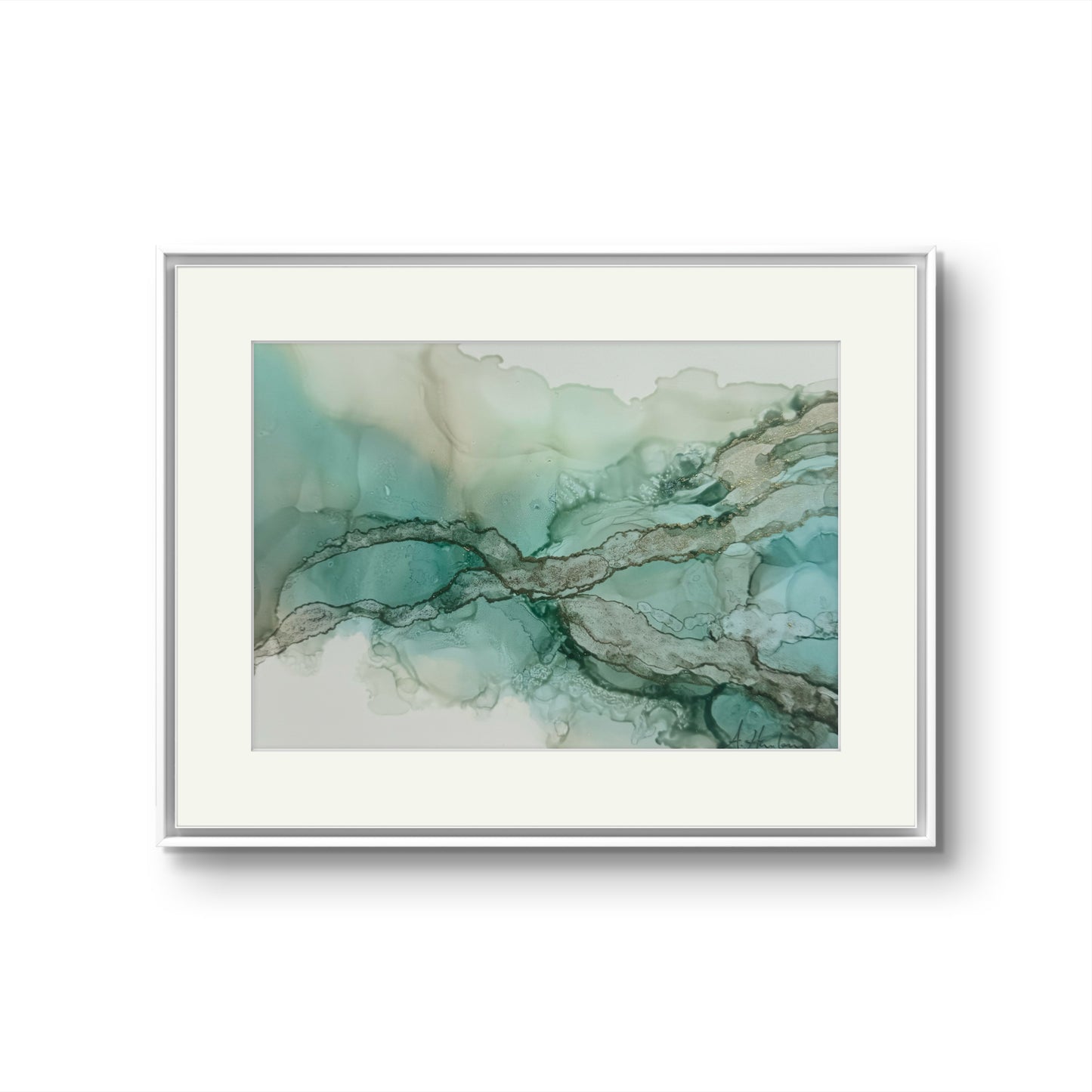 Amazonite - Original Alcohol Ink Art