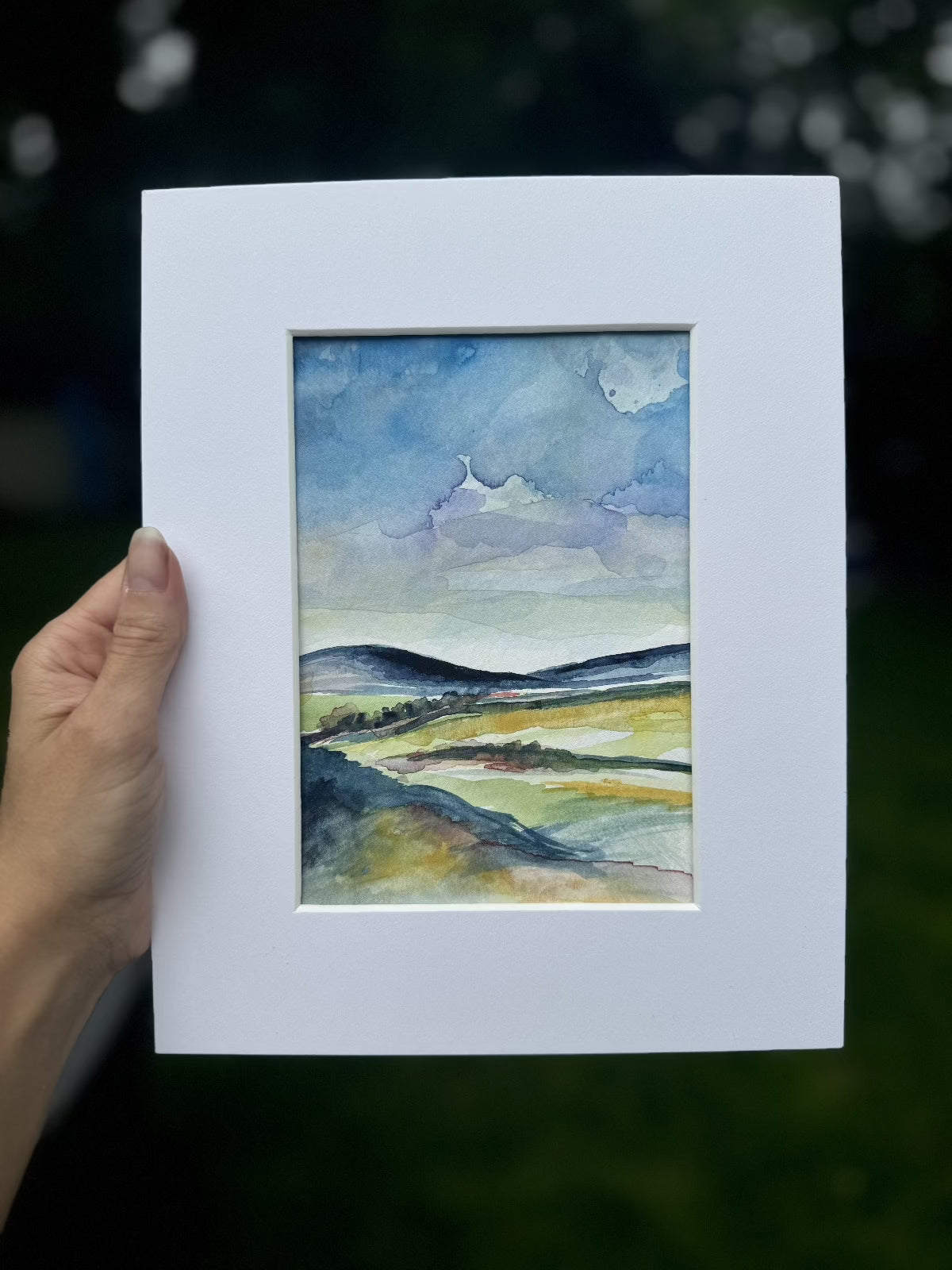 The Wonderful Rolling Hills - Watercolour Landscape