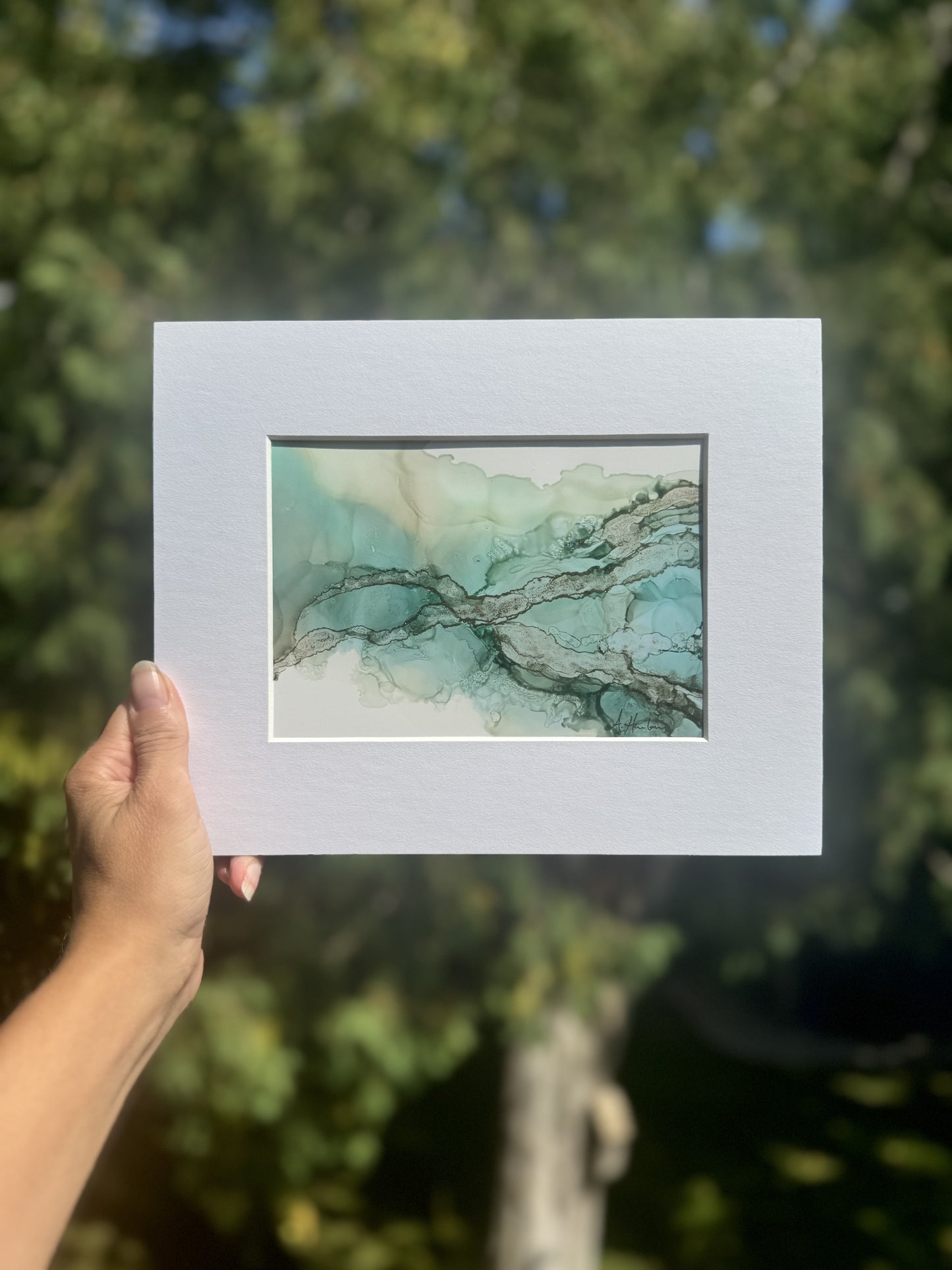 Amazonite - Original Alcohol Ink Art