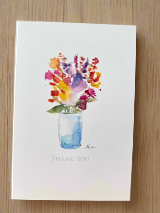 "Thank you" Card - Splashes of Flowers