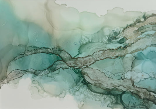 Amazonite - Original Alcohol Ink Art