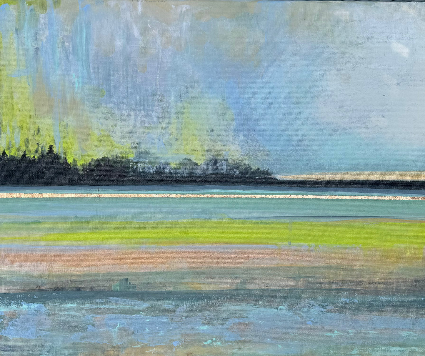 Copper Lake.- Original Acrylic Art