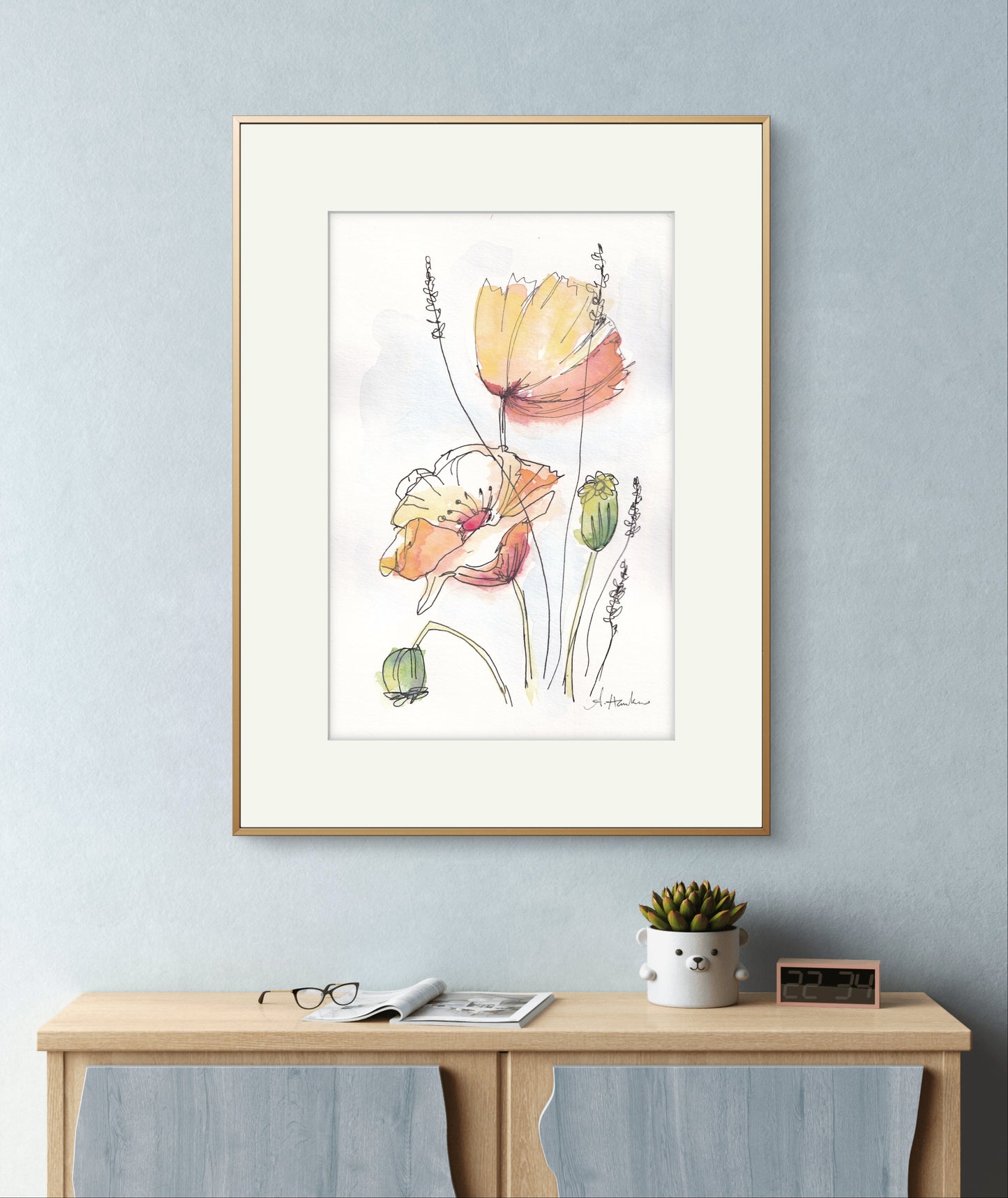 Sunsets and Flowers - Original Watercolour Art
