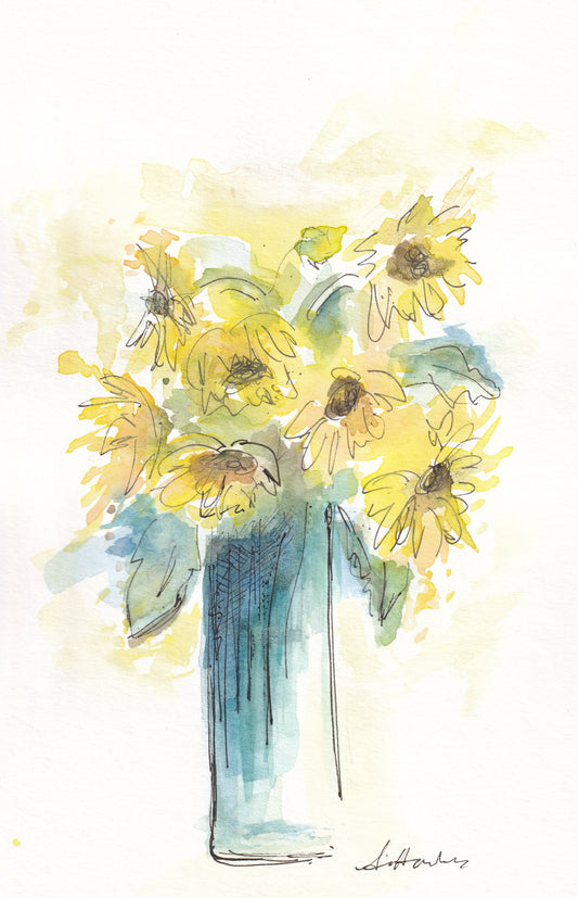 Sunflowers and Sunshine - Original Watercolour Art